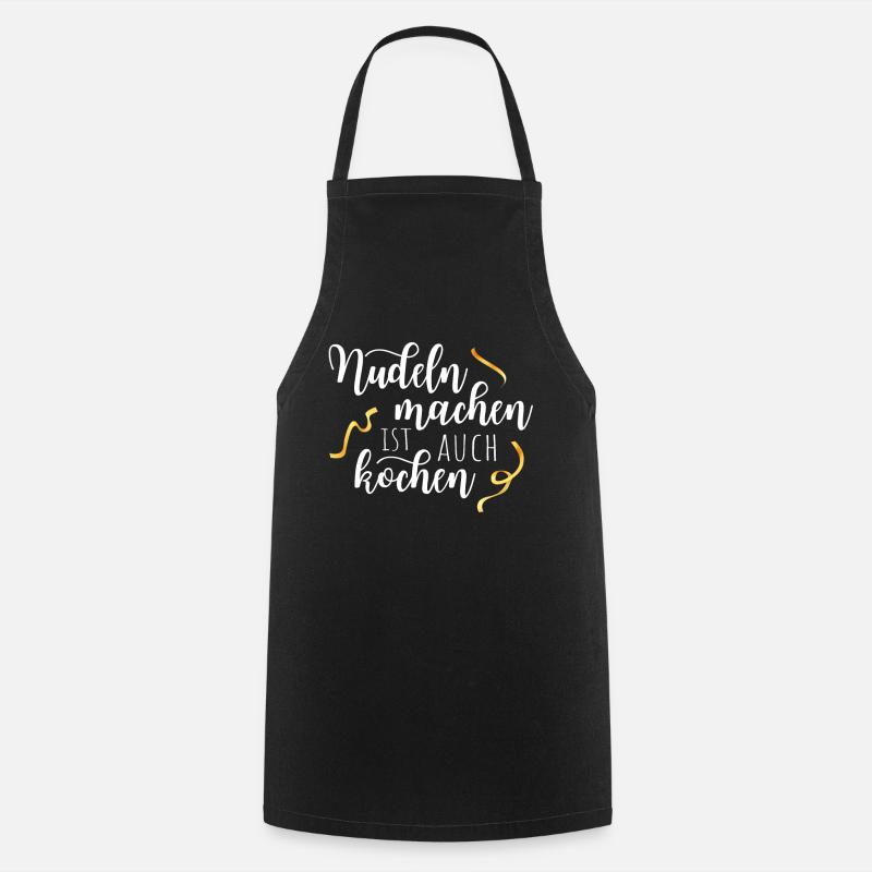 Faire des pâtes c'est aussi cuisiner un éventail de spaghettis - Tablier de cuisine - noir