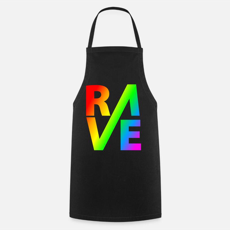 Rave Regenbogen Lgbt - Kochschürze - Schwarz