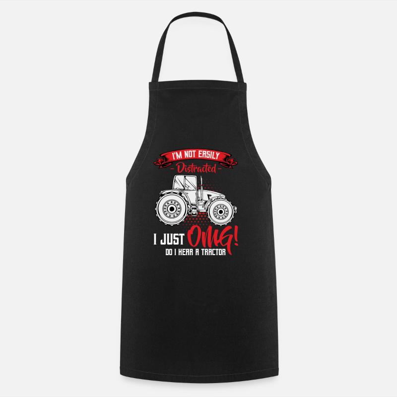 tractor - Cooking Apron - black