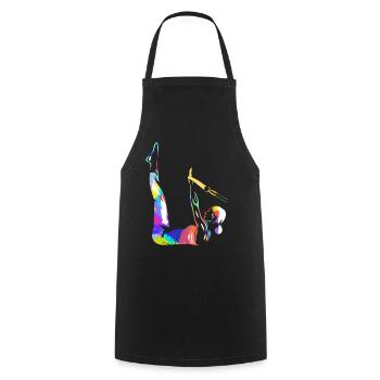 Pilates - Kochschürze - Schwarz - Vorne - AI Model Male 185 dark (185cm)