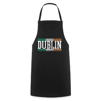 Dublin Irland - Kochschürze - Schwarz - Vorne - AI Model Male 185 dark (185cm)