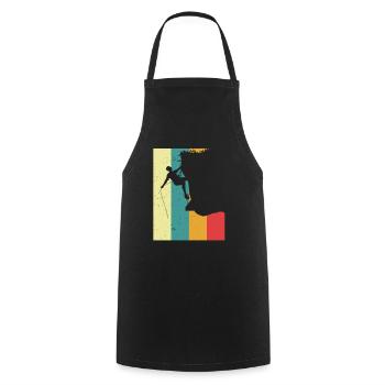 Vintage Klettern Kletterer Felsen Berge Geschenk - Kochschürze - Schwarz - Vorne - AI Model Male 185 dark (185cm)