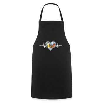 Heartbeat Bratwurst Pretzel Gift - Cooking Apron - black - Front - AI Model Male 185 dark (185cm)