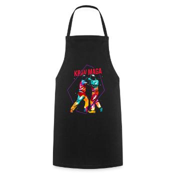 Krav Maga Gift - Cooking Apron - black - Front - AI Model Male 185 dark (185cm)