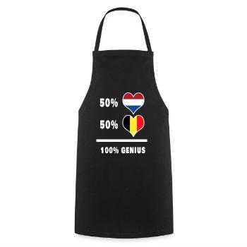 Belgique et Pays-Bas 100% brillant - Tablier de cuisine - noir - Devant - AI Model Male 185 dark (185cm)