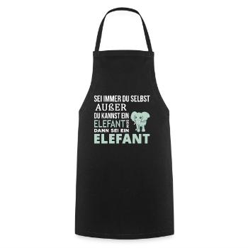 Elefant Elefanten Spruch Geschenk - Kochschürze - Schwarz - Vorne - AI Model Male 185 dark (185cm)