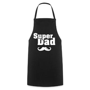 Super Vater Bart cool Dad Logo Symbol Spruch - Kochschürze - Schwarz - Vorne - AI Model Male 185 dark (185cm)