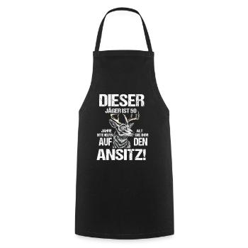 Jäger 50 Geburtstag Lustiger Spruch - Kochschürze - Schwarz - Vorne - AI Model Male 185 dark (185cm)