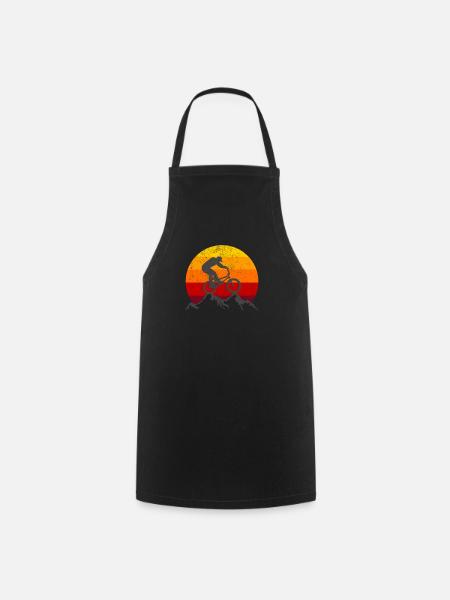 Retro Style Vintage Bicycle Mountain Bike Gift - Cooking Apron - black