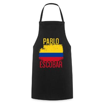 PABLO ESCOBAR FLAG - Cooking Apron - black - Front - AI Model Male 185 dark (185cm)