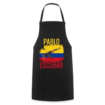 Pablo Escobar - Colombia - Cooking Apron - black - Front - AI Model Male 185 dark (185cm)