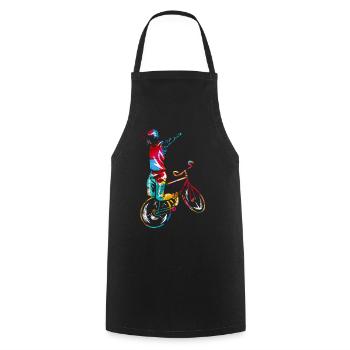 Cadeau velo d'art - Tablier de cuisine - noir - Devant - AI Model Male 185 dark (185cm)