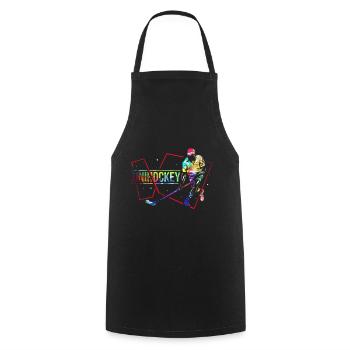 Floorball Gift - Cooking Apron - black - Front - AI Model Male 185 dark (185cm)