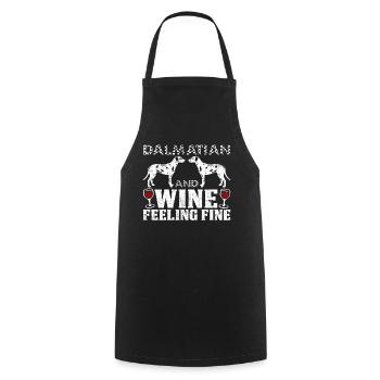 Dalmatian And Wine Feeling Fine Gift Idea - Cooking Apron - black - Front - AI Model Male 185 dark (185cm)