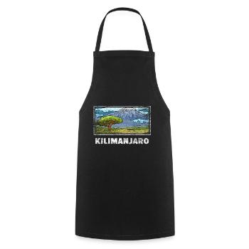 Kilimanjaro gift - Cooking Apron - black - Front - AI Model Male 185 dark (185cm)