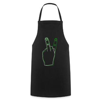 Peace und Mittelfinger | Neon Unisex T-Shirt - Kochschürze - Schwarz - Vorne - AI Model Male 185 dark (185cm)