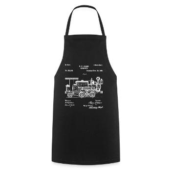 1886 Locomotive Steam Train - Retro Patent - Tablier de cuisine - noir - Devant - AI Model Male 185 dark (185cm)