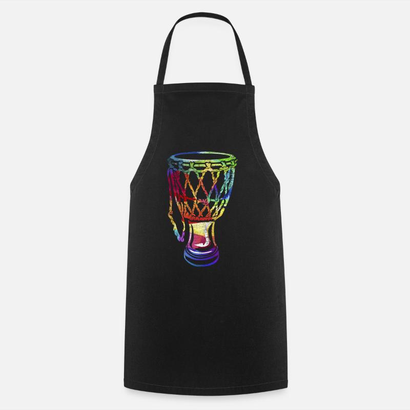 Cadeau de tambour de coupe Djembe - Tablier de cuisine - noir