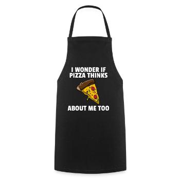 Pizza Pizzer Pizzeria Italien Salami Käse Geschenk - Kochschürze - Schwarz - Vorne - AI Model Male 185 dark (185cm)