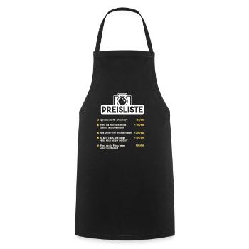 Preisliste Fotograf Kamera Fotografin Geschenk - Kochschürze - Schwarz - Vorne - AI Model Male 185 dark (185cm)