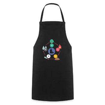 Qigong Qi Gong 5 Fünf Elemente Tai Chi Thai Chi - Kochschürze - Schwarz - Vorne - AI Model Male 185 dark (185cm)