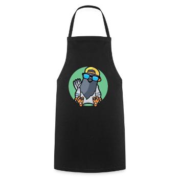 Colombe fraîche - Tablier de cuisine - noir - Devant - AI Model Male 185 dark (185cm)
