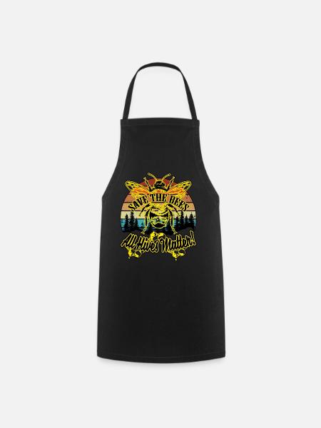 Bee Save the Bees Beekeepers Beehive - Cooking Apron - black