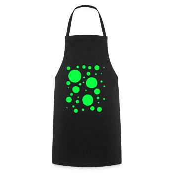 Neon Grüne Punkte - Kochschürze - Schwarz - Vorne - AI Model Male 185 dark (185cm)