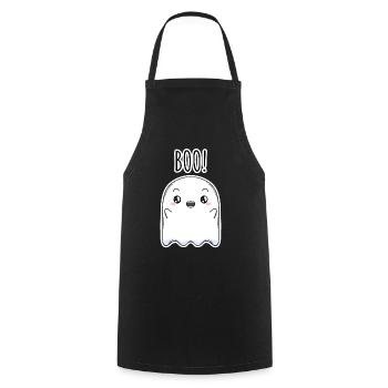Halloween Ghost - Cooking Apron - black - Front - AI Model Male 185 dark (185cm)