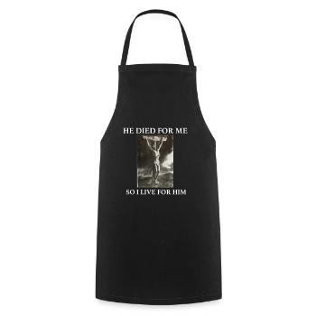 Le christianisme cadeau - Tablier de cuisine - noir - Devant - AI Model Male 185 dark (185cm)