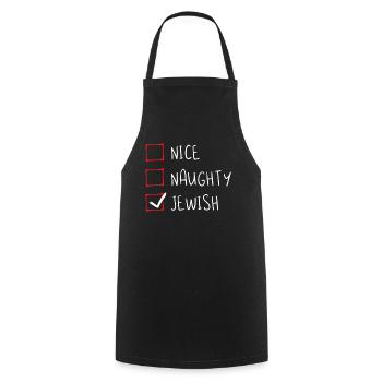 Nice Naughty Jewish - Cooking Apron - black - Front - AI Model Male 185 dark (185cm)