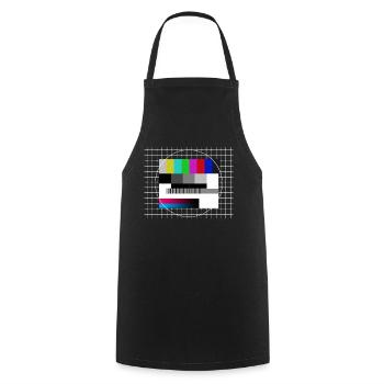 Testimony retro 80s costume - Cooking Apron - black - Front - AI Model Male 185 dark (185cm)