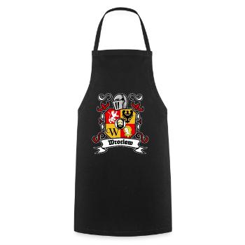 Wroclaw - Poland - Cooking Apron - black - Front - AI Model Male 185 dark (185cm)
