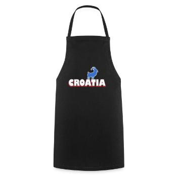 Croatia font with goat - Cooking Apron - black - Front - AI Model Male 185 dark (185cm)