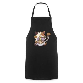 Ramen Neko Katze Kawaii - Kochschürze - Schwarz - Vorne - AI Model Male 185 dark (185cm)