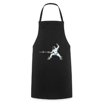 Fechten Geschenk - Kochschürze - Schwarz - Vorne - AI Model Male 185 dark (185cm)