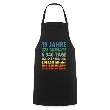 19 Jahre 19ter 19. Geburtstag Geschenk - Kochschürze - Schwarz - Vorne - AI Model Male 185 dark (185cm)