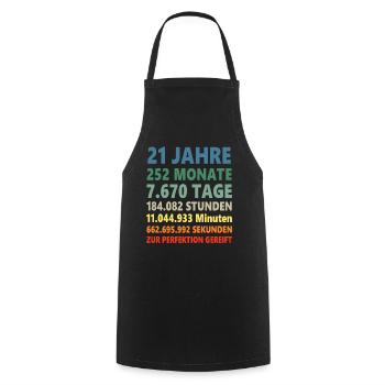21ter 21 Jahre 21. Geburtstag Geschenk - Kochschürze - Schwarz - Vorne - AI Model Male 185 dark (185cm)