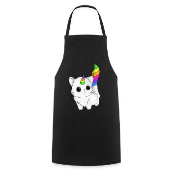 Caticorn cute cat unicorn - Cooking Apron - black - Front - AI Model Male 185 dark (185cm)