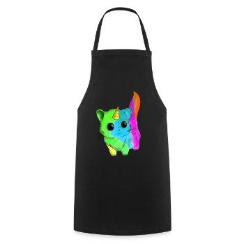 Caticorn cute cat unicorn - Cooking Apron - black - Front - AI Model Male 185 dark (185cm)
