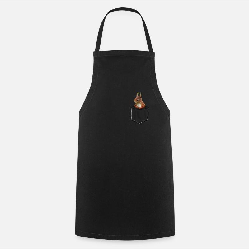 Eichhörnchen in der Tasche Süß - Kochschürze - Schwarz