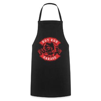 Hot Rod Garage V8 - Kochschürze - Schwarz - Vorne - AI Model Male 185 dark (185cm)