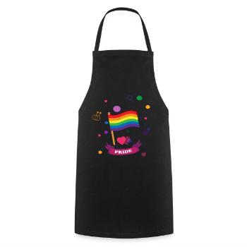 Gay Pride Cadeau - Tablier de cuisine - noir - Devant - AI Model Male 185 dark (185cm)