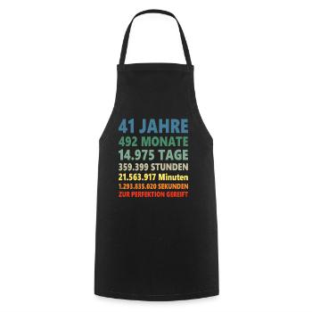 41ter Geburtstag 41 Jahre 41. Geschenk - Kochschürze - Schwarz - Vorne - AI Model Male 185 dark (185cm)
