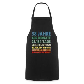 58 Jahre 58. Geburtstag 58ter Geschenk - Kochschürze - Schwarz - Vorne - AI Model Male 185 dark (185cm)