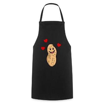 Amitié romantique coeur de cacahuète - Tablier de cuisine - noir - Devant - AI Model Male 185 dark (185cm)