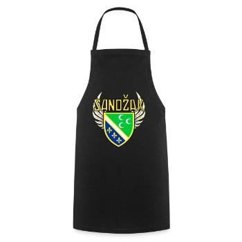 Sandzak Balkan State. Sandzak Style Flag. - Cooking Apron - black - Front - AI Model Male 185 dark (185cm)