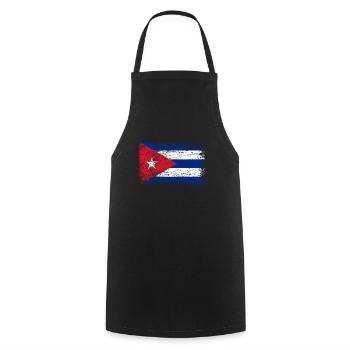Bannière drapeau Cuba rhum cubain de La Havane - Tablier de cuisine - noir - Devant - AI Model Male 185 dark (185cm)