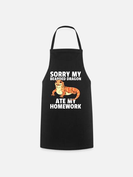 Bearded Dragon Beard Dragon Lizard Reptile - Cooking Apron - black