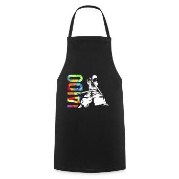 Iaido - Cooking Apron - black - Front - AI Model Male 185 dark (185cm)